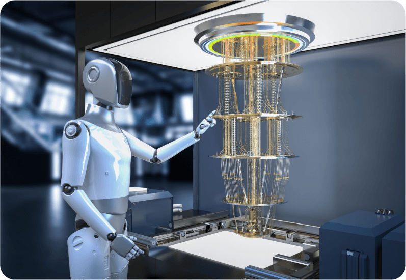 Industrial robot operating automated system with advanced control and precision technology